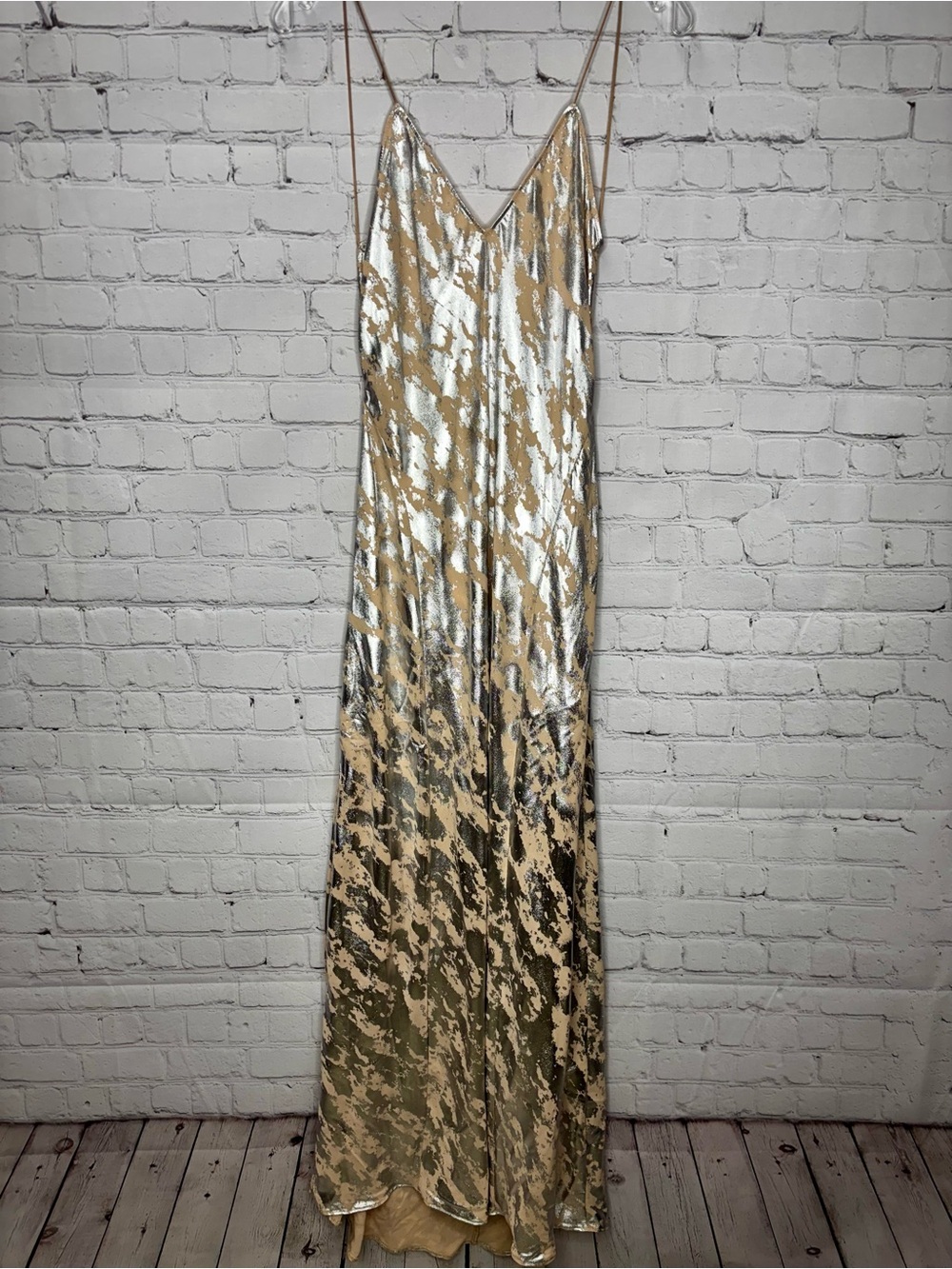 ZARA FOIL PRINT SLIP DRESS - Picture 5 of 9